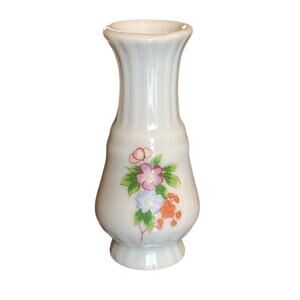 Vintage MCM Mid Century Mini Miniature Posies Pansies Bud Vases Porcelain 2.75”
